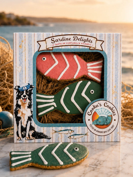 Assortiments de 2 gâteaux pour chien Sardine Delights 🐟 – Cooka's Cookies