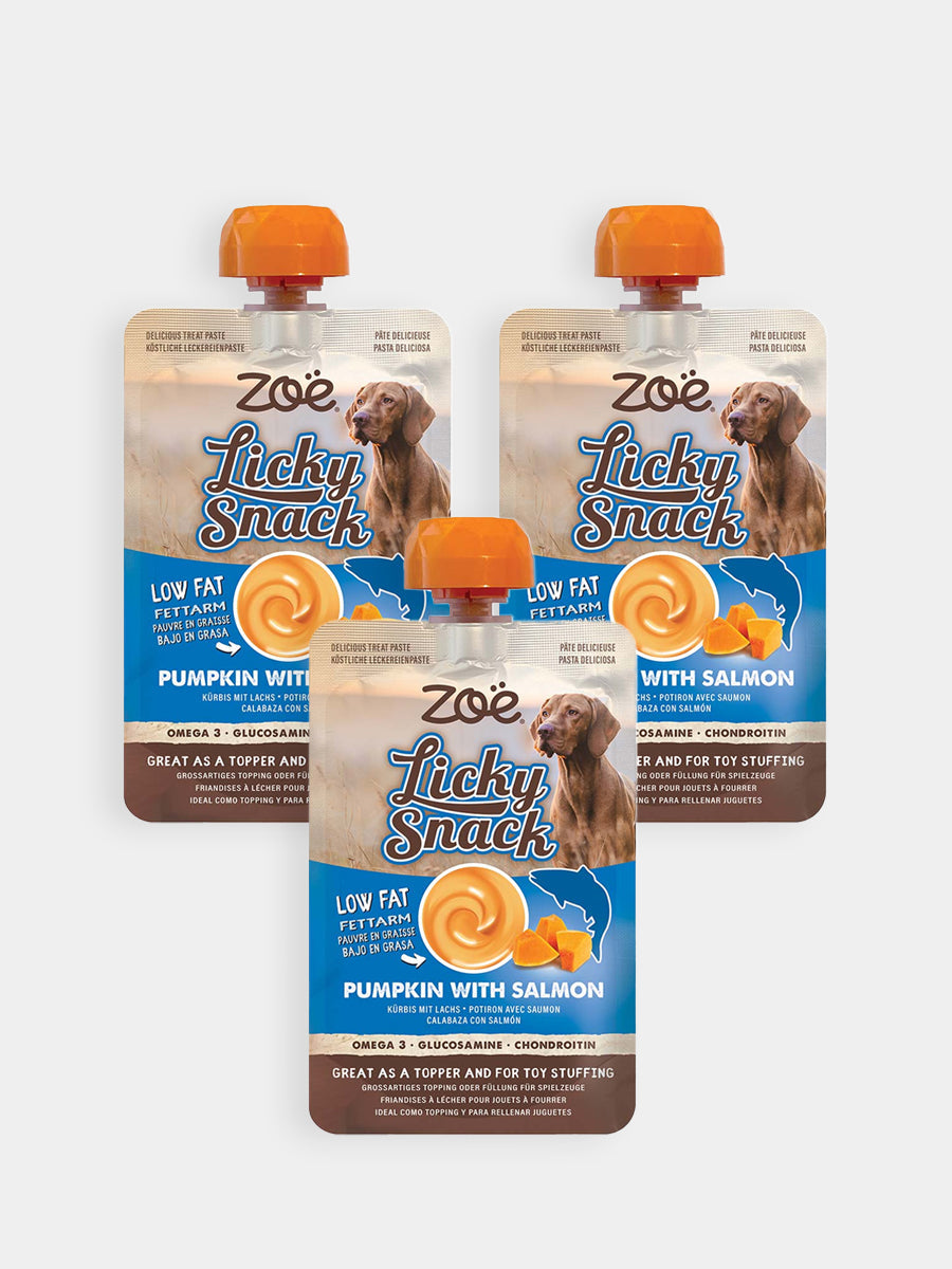 Licky Snack - Pâtée à lécher pour chien Saumon 🐟 et Citrouille 🎃