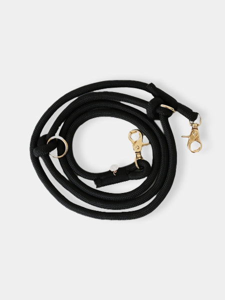 Laisse pour chien "mains libres" en corde - Noir - Furlou