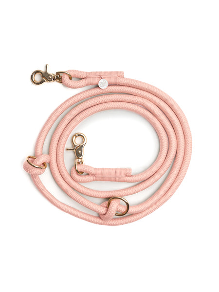 Laisse pour chien "mains libres" en corde - Powder rose (Rose poudré) - Furlou