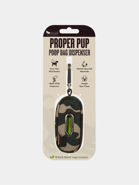 Distributeur sacs à crottes pour chien en tissu - Camouflage