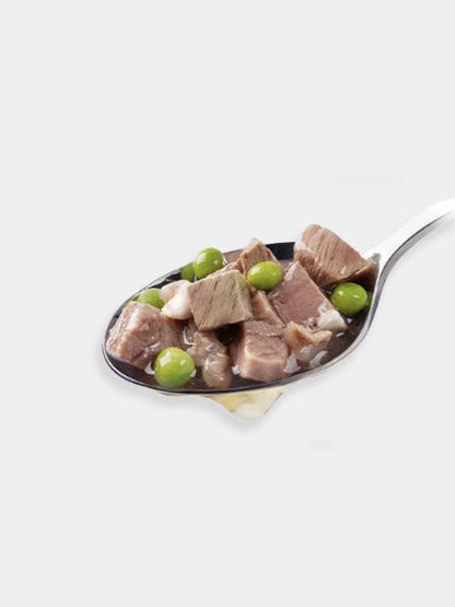 Garniture avec bouillon pour chien