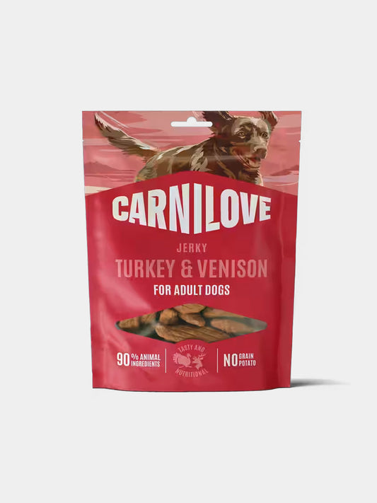 Friandises Carnilove Jerky pour chien - Dinde 🦃 et Gibier 🦌