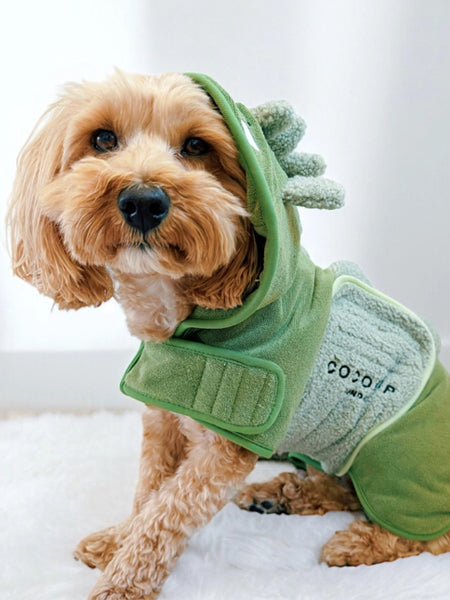 Peignoir de séchage pour chien - Dinopup 🦖 - Cocopup London
