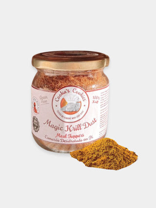 Topping pour alimentation pour chien - poudre de krill - Se saupoudre directement sur la gamelle, Format compact de 65 g