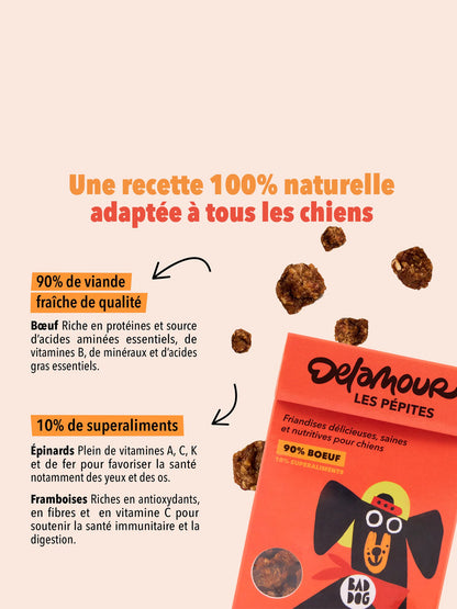 Friandises pour chien - Les Pépites au Boeuf 🐂 - Delamour