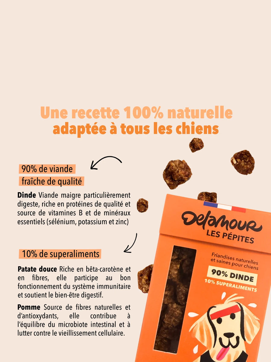 Friandises pour chien - Les Pépites à la Dinde 🦃 - Delamour