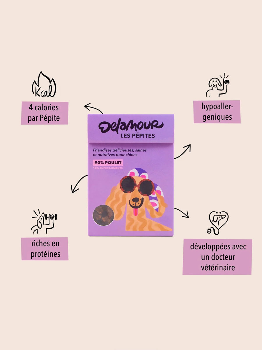 Friandises pour chien - Les Pépites au Poulet 🐓 - Delamour