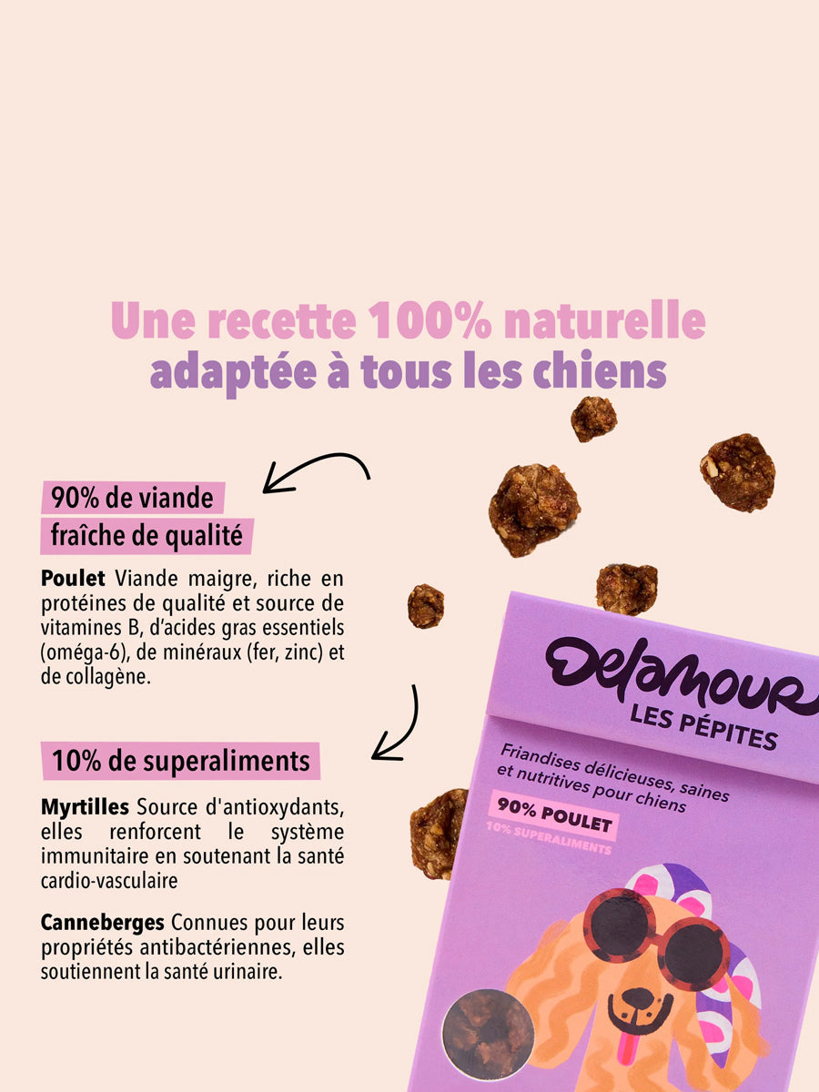 Friandises pour chien - Les Pépites au Poulet 🐓 - Delamour