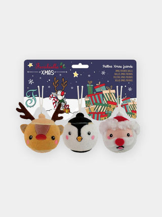 Trio de balles de tennis de Noël pour chien