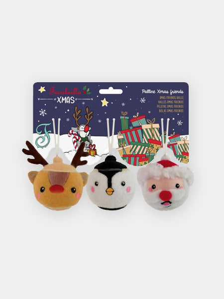 Trio de balles de tennis de Noël pour chien - Ferribiella