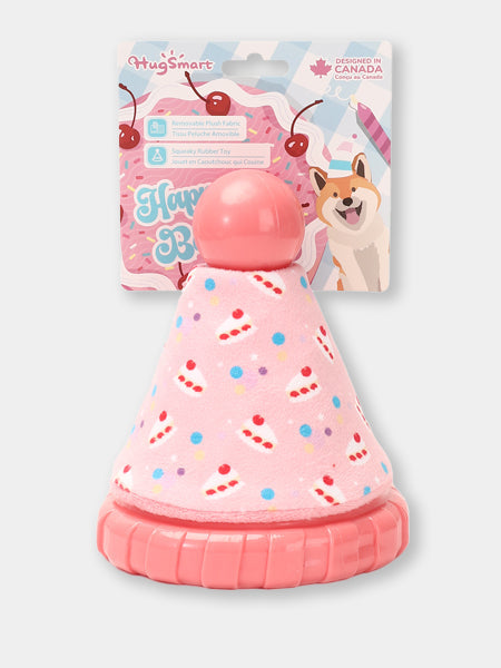 Jouet pour chien - Chapeau d'anniversaire Rose 🎉 - HugSmart