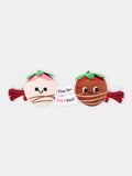 Peluche pour chien - woof love fraises au chocolat - Corde « Strawberry rope » à mâchouiller, Squeaker sonore pour stimuler le jeu