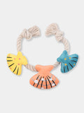 Jouet en peluche et corde pour chien - beach daze coquillage - Squeaker qui stimule le jeu, Thème plage, Forme de coquillage