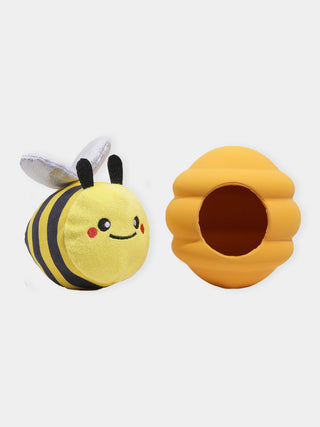 Peluche pour chien - puppy garden abeille - Design Abeille avec ruche en latex, Squeaker intégré pour stimuler le jeu, Collection