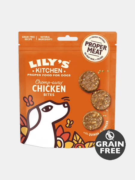 Friandises sans céréales pour chien - mini bouchées poulet quinoa et gingembre