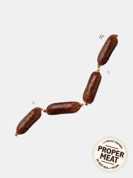 Friandises sans céréales pour chien - Saucisses de Canard et Chevreuil