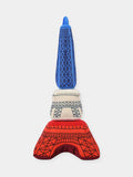 Jouet en peluche pour chien - tour eiffel - Couine légèrement, papier sonore intérieur, Trois étages reliés par une corde élastique