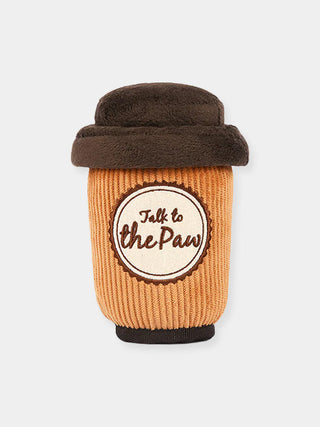 Peluche pour chien - latte à emporter - Couvercle amovible pour cacher des friandises, Couine légèrement pendant le jeu