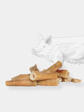 Friandise de mastication pour chien - peau de porc roulée avec couenne