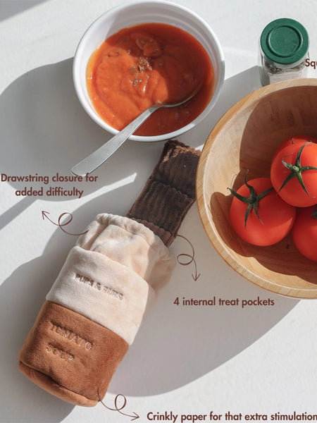 Jouet d'occupation pour chien - Sauce Tomate 🥫🍅 - Pups & Bubs
