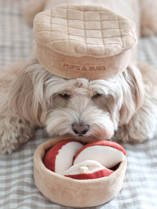 Jouet d'occupation pour chien - tarte aux pommes - Cache des friandises dans les pommes, Papier froissé et couineurs intégrés