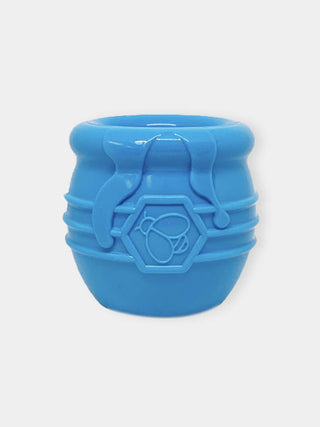 Jouet d'occupation pour chien - pot de miel bleu - À remplir de nourriture humide ou beurre de cacahuète, Format simple, occupation calme