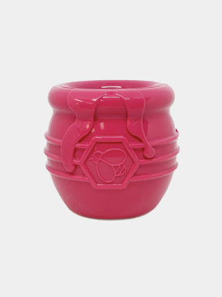 Jouet d'occupation pour chien - pot de miel rose - Jouet à remplir en forme de pot de miel, Se garnit de nourriture humide ou de topping