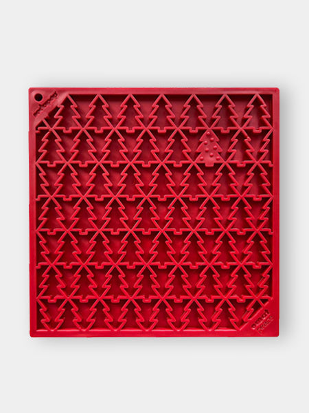 Tapis de léchage pour chien et chat - Sapin rouge 🎄 - SodaPup