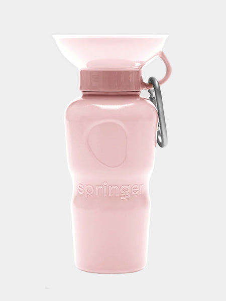 Gourde pour chien avec distributeur d’eau - Large (65 cl) Rose Bonbon - Springer