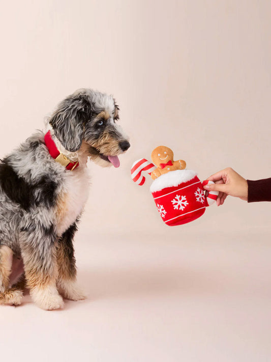 Peluche de Noël pour chien - Chocolat chaud et Pain d'épices - The Foggy Dog