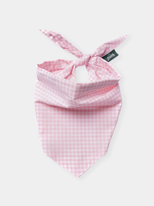 Bandana pour chien - Gingham Baby Pink - The Paws
