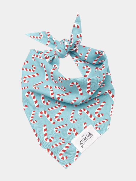 Bandana de Noël pour chien - Motif Candyland Bleu - The Paws