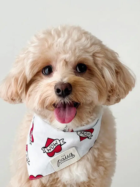 Bandana pour chien - Motif Love Mom ♥️ - The Paws