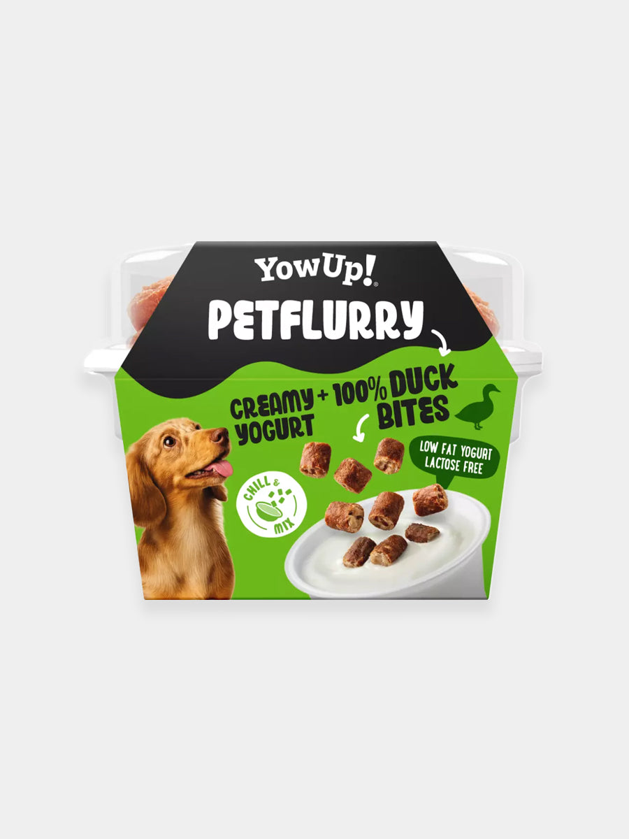 Yaourt pour chien avec topping au Canard 🦆 - Pet Flurry de Yow Up !