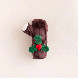 Jouet d'occupation pour chien - bûche de noël - Design Bûche de Noël, festif, Plusieurs cachettes à friandises, Occupe mentalement et physiquement