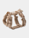 Harnais en h pour chien - sherpa sand - Doublure moumoute douce et chaude, 4 boucles ajustables, Léger et robuste, Tailles S, M, L