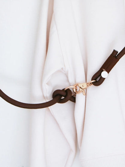 Laisse pour chien "mains libres" en corde - Marron - Furlou