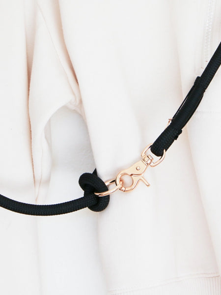 Laisse pour chien "mains libres" en corde - Noir - Furlou