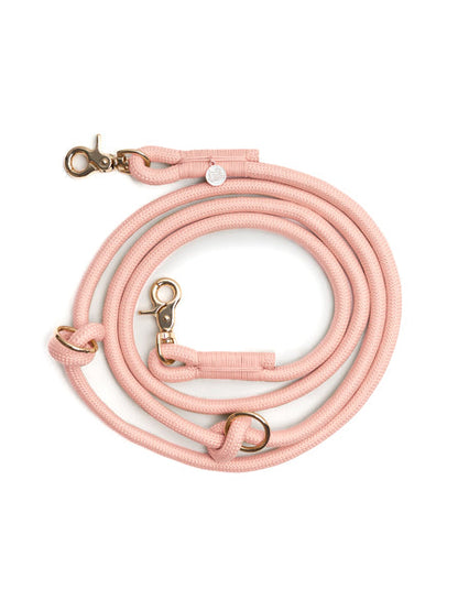 Laisse pour chien "mains libres" en corde - Powder rose (Rose poudré) - Furlou