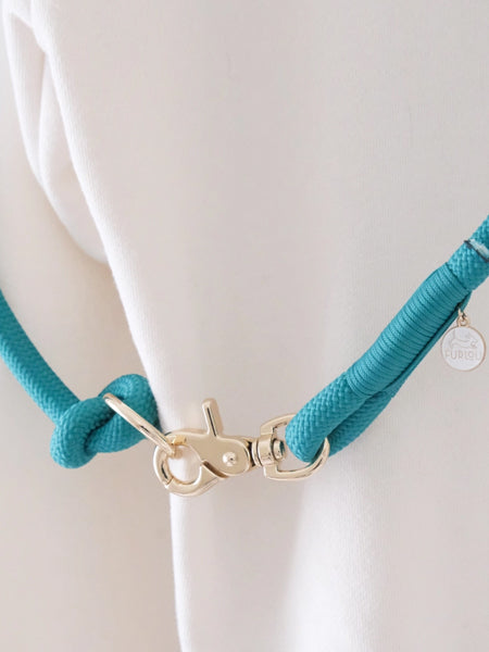 Laisse pour chien "mains libres" en corde - Teal - Furlou