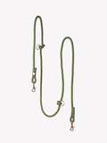 Laisse pour chien "mains libres" en corde - green (vert) - Laisse mains libres réglable, 2 anneaux, Longueur classique de 2,4 m