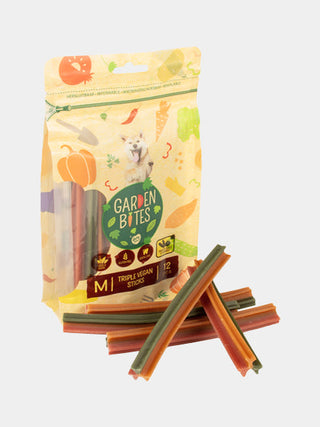 Friandises à mâcher pour chien - triple vegan sticks - 100 % ingrédients d’origine naturelle, Recette végétarienne