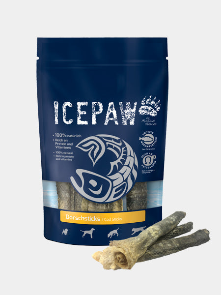 Sticks enroulés de morue séchée à mâcher - Icepaw