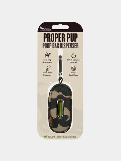 Distributeur sacs à crottes pour chien en tissu - Camouflage
