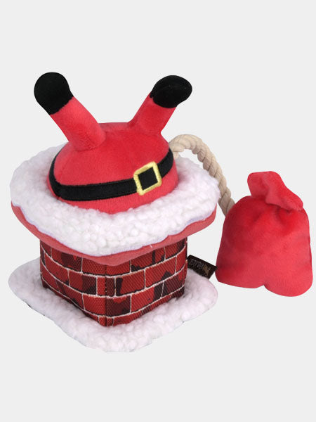 Jouet en peluche pour chien - Merry Woofmas - Père Noel dans sa cheminée - Pet PLAY
