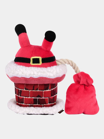 Jouet en peluche pour chien - Merry Woofmas - Père Noel dans sa cheminée - Pet PLAY