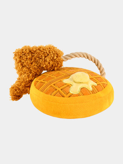 Jouet en peluche pour chien - Barking Brunch - Gaufre au poulet - Pet PLAY