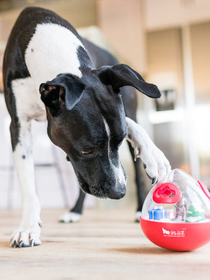 Jouet distributeur de friandises pour chien - Wobble Ball rouge - Pet PLAY