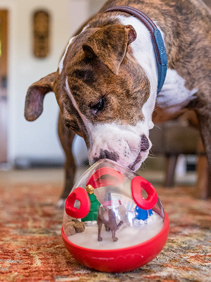Jouet distributeur de friandises pour chien - Wobble Ball rouge - Pet PLAY